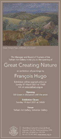 Flyer of the exhibition of Francois Hugo at the Tatham Art Gallery